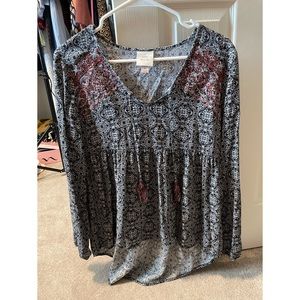 Knox Rose Black Peplum Blouse